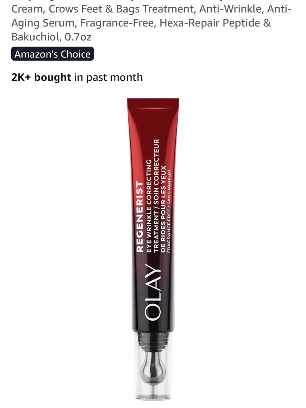 OLAY Regenerist Eye Serum wrinkle correction treatment